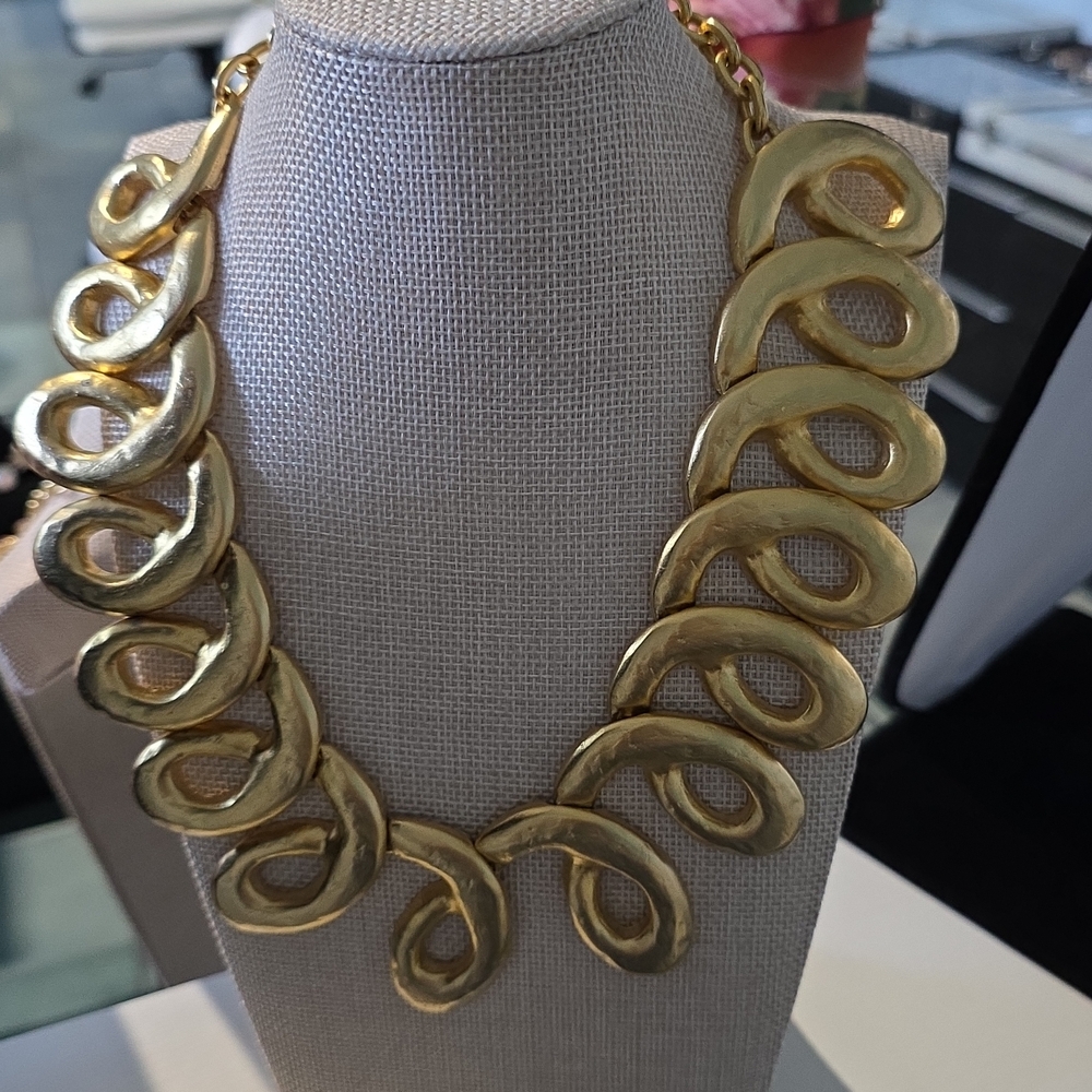 Bold Gold Loop Statement Necklace - Women Jewelry